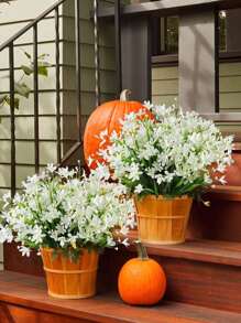 1/4 piezas, Flor artificial de narciso, decoración exterior de flores de simulación, adecuada para bodas, interiores y exteriores, jardín, oficina, decoración de escritorio con jarrones, flores artificiales