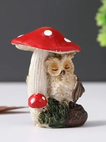 1pc-Owl Mushroom Design Decoration Craft, Home Decor Ornament, Home Decoration Festival,Desktop Decoration,Decorative Ornaments Creative,Room Decor,Ideal For Spring Room And Living Room Decor Gifts Birthday Graduation