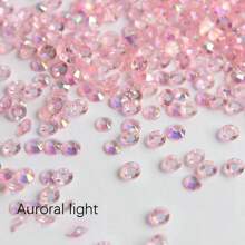 1000 颗全息极光透明平底圆形水钻彩色 AB 树脂闪亮美甲装饰 DIY 用品，3 毫米 - 彩色 - 查看 3