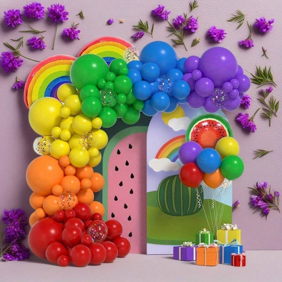 75pcs/Set Matte Mix-Color Balloon Arch Decor Kit, Suitable For Graduation Ceremony, Bachelor Party, Carnival Day, Carnival Party And Various Celebrations Gifts Birthday Birthday Decorations Party Decorations Bachelorette Decor Graduation Decorations