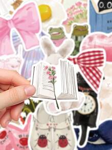 50pcs Watercolor Style Original Stickers Laptop Handbook Phone Case Decoration Stickers