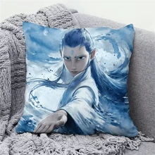 2025 New Movie Nezha 2 Anime Plush Pillow, Cute Cartoon Nezha, Ao Guang, Ao Bing Decorative Cushion For Sofa, Car, Bedroom, 18"X18", Soft & Comfortable, Machine Washable, Creative Cartoon Gift