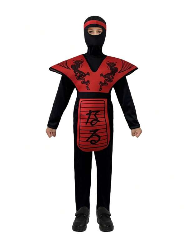 Set costume da ragazzo, 6 pezzi, include camicia, pantaloni, armatura, copricapo, cintura, fascia per la testa, adatto per carnevale, Ognissanti, feste di compleanno, spettacoli