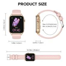 EIGIIS 新款女士智能手表，带LED手电筒、1.96英寸高清屏幕，户外智能手表，拥有100多种运动模式、健身追踪器、睡眠监测功能，兼容iOS和安卓系统，是送给女朋友或女士的完美礼物（包含2条表带） - 金色網鋼+粉紅矽膠 - 查看 9