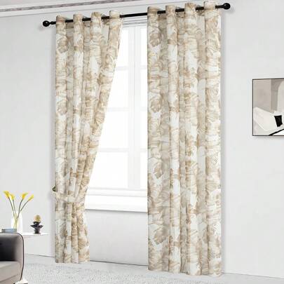  Tenda Semitrasparente con Goffratura Dorata (1 Pezzo, 140*280 Cm) Ideale per Camere da Letto e Soggiorni. Traspirante, Lascia Entrare una Luce Soffusa, Garantisce una Buona Ventilazione, È Facile da Pulire e Aggiunge un Tocco di Stile alla Vostra Casa.