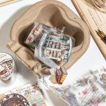 YUXIAN 1 卷 2M 秋季主题装饰胶带、复古创意美学贴纸、DIY 装饰剪贴簿工艺用品、节日礼物、个性化剪贴簿学校文具 - 彩色 - 查看 6