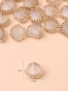 50pcs Vintage Gold-Plated Scallop Shell Shaped Beads For DIY Jewelry Making