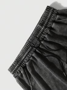 2 peças/Conjunto Shorts Esportivas e Casuais Vintage Lavadas para Homens