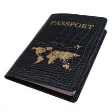 1pc Couro PU Hot Stamping Mapa Capa de Passaporte Estojo para Passaporte Porta-Passaporte Carteira para Passaporte Porta-Cartão Leve Acessórios de Viagem de Moda Para Voo Para Mulheres ou Homens Para Estudantes De Volta às Aulas Artigos Essenciais de Viagem Material Escolar Feriado Artigos Essenciais de Férias Férias