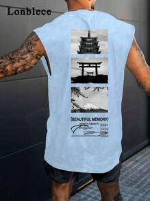 Lonblece Summer Sleeveless Tank Top For Men, Fashionable Brand Element Sports Tank Top
