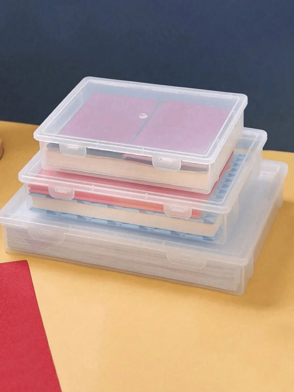 1pc Multi-Purpose ID Card/File Storage Box, Home Important Documents, Certificates And Home Booklet Organizer, Company Office File Organizer, Desktop, Drawer Storage Organizer, A4 File Storage Container, Wholesale