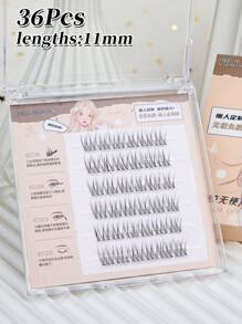 36 einzelne Büschel, Länge 11 mm, Dicke 0,07 mm, C-Curl, Fischschwanz-Design, Länge 11 mm, DIY gepfropfte Wimpern, einzelne Wimpernbüschel, natürliches Aussehen, handgefertigt, Wimpernbüschel, einzelne Kunstwimpern, Wispies, langanhaltend, Geschenk für Frauen & Mädchen, Manga-Wimpern, natürliche Büschel-Wimpern, Wimpernbüschel, einzelne Wimpern, Wimpern, Kunstwimpern - C - Übersicht 3