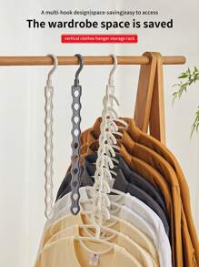 1/2件10孔衣架衣服收纳架立式排衣架收纳架可挂多个节省空间适合挂衣服内衣等适用于衣柜宿舍等 - 彩色 - 查看 3