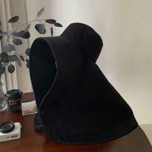 Damen Oversized Sonnenhut UPF 50+ mit breiter Krempe - atmungsaktiv & leicht, wasserbeständiges Polyester, faltbarer Reisehut für Wandern/Strand/Stadt, Gesichts-, Nacken- und Ohrschutz (Schwarz/Beige) - Verschiedenfarbig - Übersicht 9