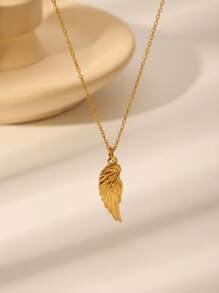 1 件时尚不锈钢 18K 镀金海洋生物系列项链，金色海星、贝壳、翅膀吊坠项链，适合女士日常佩戴、约会、节日和生日礼物 - 金色 - 查看 2