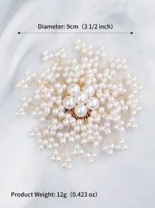 1 Stück Perlblume Brosche, aus Kupferdraht gewebte Alltagsbrosche Accessoire für Frauen