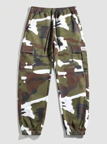 (Spring/Summer) Men's Sporty Camo Printed Casual Pants, New Spring/Summer Outdoor Comfortable Hiking Trousers - Army Green - View 2