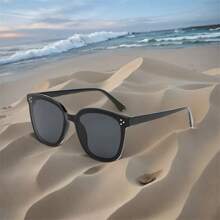 2/3 对男女通用方形时尚眼镜 - 黑色塑料镜框配装饰镜片，适合海滩旅行和日常使用，时尚眼镜 | 现代时尚眼镜 | 轻便时尚眼镜，眼镜配件 - 彩色 - 查看 5