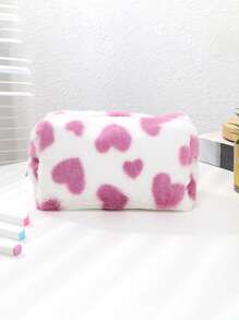 1 Stück Stifteetui in Kissenform, verschiedenfarbiges Herzdesign für Stationäraufbewahrung, verwendbar zur Aufbewahrung von Schreibstiften, Radiergummi und Linealen, Bürobedarf, wichtiger Schulbedarf für die Schulanfang