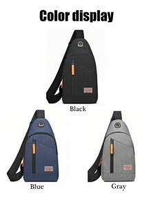 Large Capacity Men's Backpack Fashion Simple About Color Contrast Casual Crossbody Bag Business Shoulder Practical Chest Bag Suitable For Teen Summer Casual Outdoor Athletic Or Vacation Travel Or Graduation Gifts Or Birthday Dress Accessories - View 5