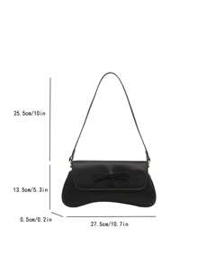 Retro Bowknot Decoration Flap Armpit Bag Asymmetric And Simple Shoulder Bag, Suitable For Shopping, Wallets, Shopping, Young Women, College Students, Newcomers, White-Collar Workers. They Are Very Suitable For Offices, Universities, Work, Business, Commuting, Outdoor Activities, Travel, And Outings
