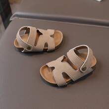 1 Pair Khaki Kids Sports Sandals, Toddler Beach Shoes, Baby Summer Casual Walking Shoes