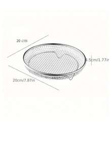 1pc 304 Stainless Steel Removable Grill Rack, Vegetable & Fruit Drying Rack, Food Storage Shelf, For Air Fryers, Home Use