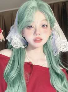 Long Wavy Wig With Bangs, Synthetic Fiber, Multi-Color Wavy Wig, Suitable For Daily And Party Use, Natural Smooth And Realistic Wig (Excluding Acessories)