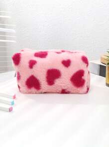 1 Stück Stifteetui in Kissenform, verschiedenfarbiges Herzdesign für Stationäraufbewahrung, verwendbar zur Aufbewahrung von Schreibstiften, Radiergummi und Linealen, Bürobedarf, wichtiger Schulbedarf für die Schulanfang