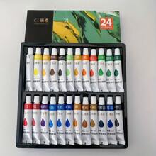 鲜艳的 36 色丙烯酸颜料套装 - 12 毫升/0.4 盎司丰富色彩颜料，适用于艺术家、学生、DIY 工艺品、木材、帆布、墙壁和服装绘画 - 无需底漆的多功能艺术用品 - 12ml/0.4oz - 查看 14