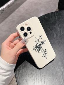 Goth Love Cross Shock Absorbing Soft Phone Case, Compatible With IPhone 16, 15, 14, 13, 12, 11 Pro Max, XR, XS Max, Plus, Protective Cover, Gift For Men & Women