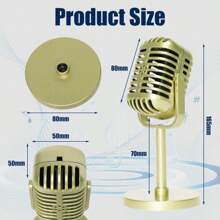 Retro Microphone Prop Classic Plastic Microphone Party Favors Live Performance Home Dration Ornaments - Silver - View 6