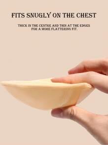 1 Cặp Miếng Đệm Ngực Tự Dán Hai Mặt, Miếng Đệm Ngực Dính, Miếng Đệm Có Thể Tái Sử Dụng, Miếng Đệm Ngực Dày Vô Hình Cho Áo Ngực Bikini Không Thấm Nước Khi Bơi - Màu be - Xem 6