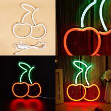 1 件独特照明装饰 LED 霓虹灯标志，牙齿嘴唇露背星球猫樱桃嘴唇红色，LIVE 蓝色，外星人绿色，音乐暖白色 LED 霓虹灯标志，室内婚礼派对墙壁装饰，5V USB 供电卧室客厅霓虹灯标志