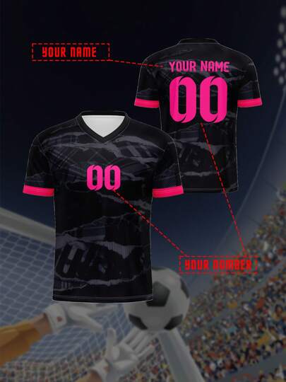 V-Neck Children's Soccer Jersey Chelsea Blues, Breathable Quick-Dry Spring/Summer Top For Kids, Unisex Customizable With Name & Number, Comfortable, Breathable, Fitted For Sports, Leisure, Outdoor, Running,Customized Boys Activewear,Street Casual Chic,Kids,Urban Gala