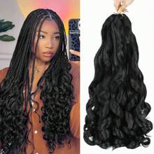 French Curly Braiding Hair 24 Inch 1/3/8Packs Curly Braiding Hair Pre Stretched French Curls Braiding Hair French Curl Crochet Braids Loose Wavy Curl Braiding Hair Extensions