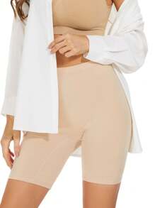 Set de 4 pantalones cortos casuales de cintura media sin costuras - Multicolor - Ver 3