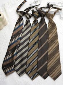 1条咖啡色弹力免系领带，适合搭配衬衫、毕业照、街头服饰、校园风服装，也可用于圣诞装饰 - 彩色 - 查看 8