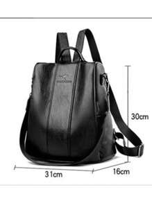 Vintage Soft Leather Anti-Theft Backpack High Capacity Kangaroo Shoulder Bag - 紅色 - 查看 9