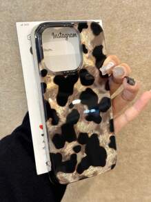 Luxury Retro Cow Pattern Gradient Glitter Tinfoil Pattern Phone Case Compatible With IPhone 16 15 13 Pro Max 12 14 Pro Soft Back Cover