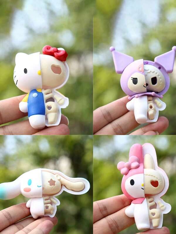 Sanrio 1 Stück / 4 Stücke / Set Sanrio autorisierte Sammlerpuppen - PVC interaktive Spielpuppen, dekorative Accessoires, perfekt zum Sammeln und als Geschenke für Freunde, Familie und Geliebte, Osterdekorationen