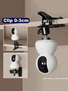 1 pieza Pinza ajustable para cámara de plástico ABS negro con cabezal giratorio de 360° y abrazadera de resorte, apta para cámaras y cámaras de acción