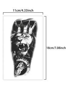 1Pc Tijdelijke Tatoeages Semi Permanente Tattoo Europese Stijl Waterdicht Zweetbestendig Blijft 1-2 Weken Realistisch Kruidensap Anti-Wrijving Niet-Reflecterend Nep Zwarte Nep Tatoeages Voor Vrouwen En Mannen Tatoeage Stickers Voor Arm, Borst, Been, Buik, Taille, Vinger, Nek Modernistische Lichaamskunst