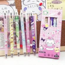 6支/盒 Sanrio Kuromi 可擦摩擦热敏笔 速干易擦 高品质学生用品 0.5mm 替换芯 开学季