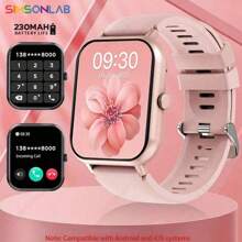 SIMSONLAB Reloj inteligente 2025 mejorado para mujeres y hombres, compatible con llamadas inalámbricas (respuesta/realización de llamadas), alerta de información, recordatorio del período menstrual, smartwatch impermeable IP68 con rastreador de fitness, podómetro, compatible con iOS/Android/ regalo de cumpleaños - Multicolor - Ver 2