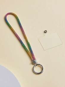 1 件全水钻手机挂绳，配有水钻吊坠、钥匙扣和钥匙圈手机带 - 彩色 - 查看 15