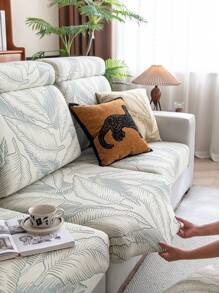 1 件波西米亚风格时尚叶子图案沙发套，弹力通用沙发座垫套，简约现代防滑沙发套，适合 L 形沙发和 1/2/3/4 座沙发，适合所有季节。 - 藍色 - 查看 7