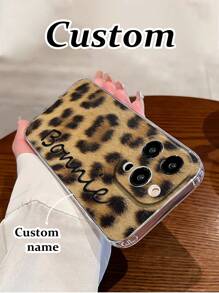 Personalized Leopard Print Transparent Painted Minimalist Anti-Drop Thick Phone Protective Case, Printed Design Compatible With IPhone 16/16 Pro Max, XR/7/8, IPhone 15 Pro Max, 12 Pro Max, 13 Pro Max, 14 Pro Max, 13, 14, 11, 12P, 14P, 11P, 12 Anti-Drop Soft Shell, Suitable For A134G, A22, A21S, A514G, A52, S22 Ultra, A335G, Suitable Compatible With Redmi 10, Redmi Note 114G, Redmi 11 Lite, A53, TPU A14/A23/S23 Ultra, S24, A14, A15, S23, A73, S25/S25 Ultra Redmi Phone Case