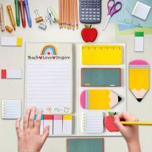 1pc/2pcs Teacher's Day Party Memo Book, Party Gifts, Cartoon Memo Sticks, Memo Set, Customized Self Adhesive Memos For Teachers, Office Supplies Convenience Stickers Combination, Teacher's Day Gift,Graduation, Return To School, Thank You Party Gifts,Gifts For Teachers At The Beginning Of School
