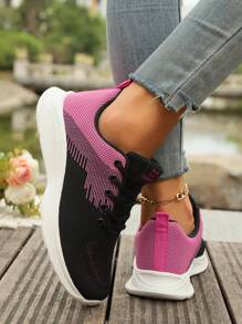 Breathable Comfortable Casual Fashion Lightweight Sports Shoes For Teenagers - Black - View 5